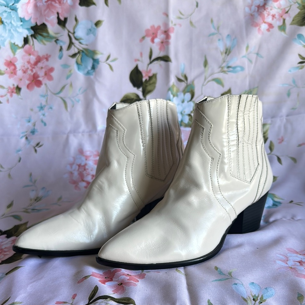 INC Women's Cream Ankle Boots